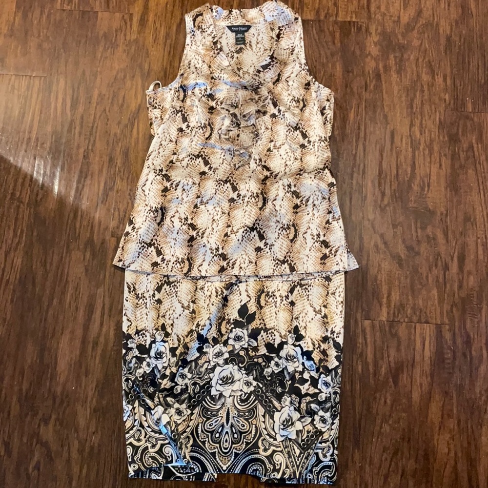 White House Black Market, Silk Blouse & Skirt set
